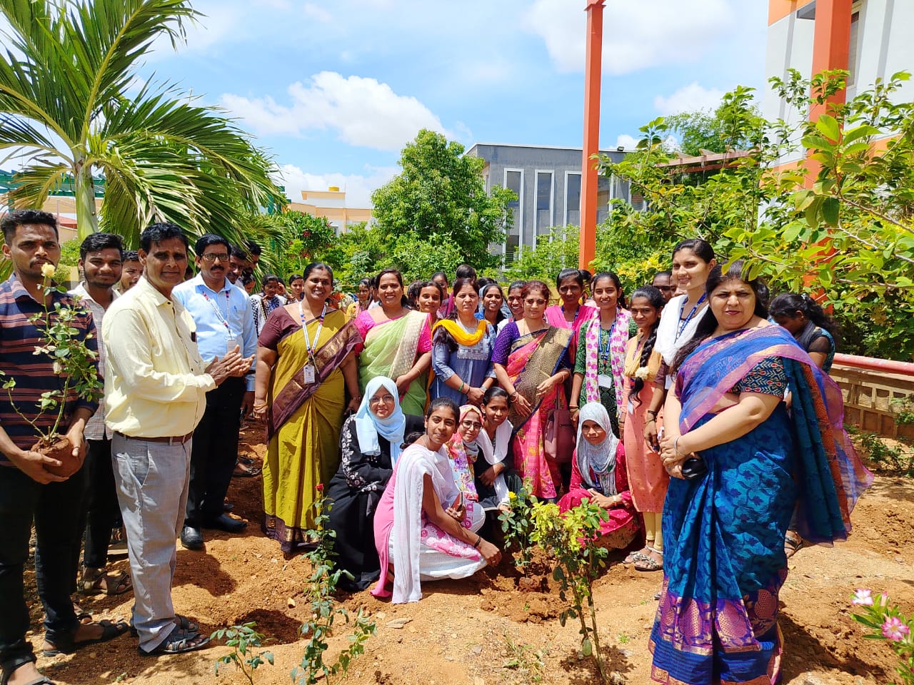 Swatch Bharat and tree plantation day conducted at Central public school, Raichur on 21/6/2024. by NSS wing Navodaya college of Education, Raichur